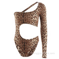 Design asymétrique Femmes Leopard Imprimez des maillots de bain une pièce
